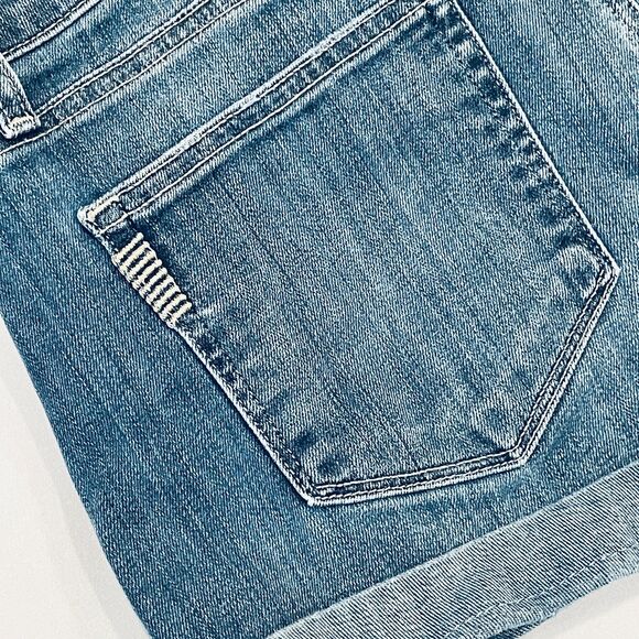 ~ PAIGE 28 Jean Shorts** Jimmy Jimmy Rolled Hem Zip Button Pockets Mid-Rise - Picture 11 of 16
